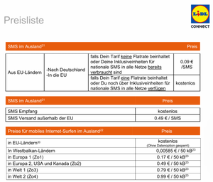 LIDL Connect im Ausland 3