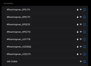 Wi-Fi List on Plane