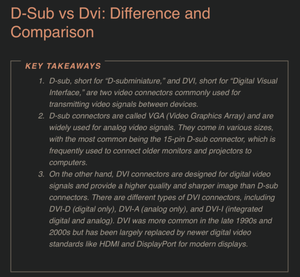 D-Sub vs DVI-I